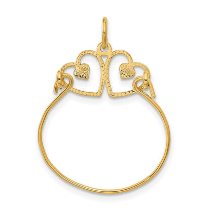 14K Yellow Gold Heart Charm Holder