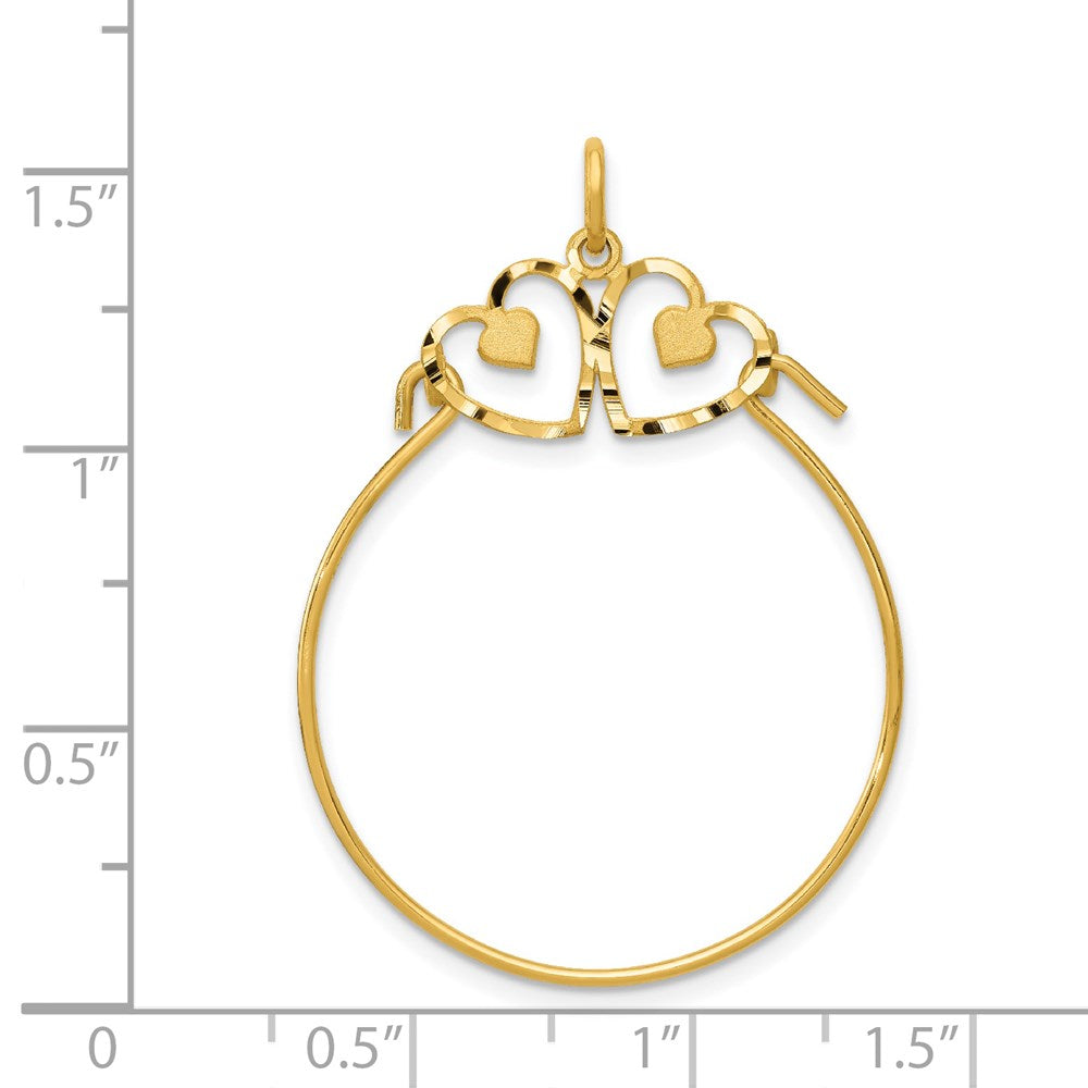 14K Yellow Gold Heart Charm Holder