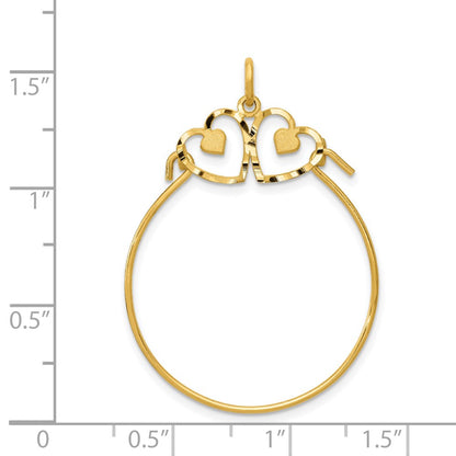 14K Yellow Gold Heart Charm Holder