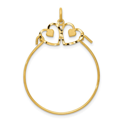 14K Yellow Gold Heart Charm Holder
