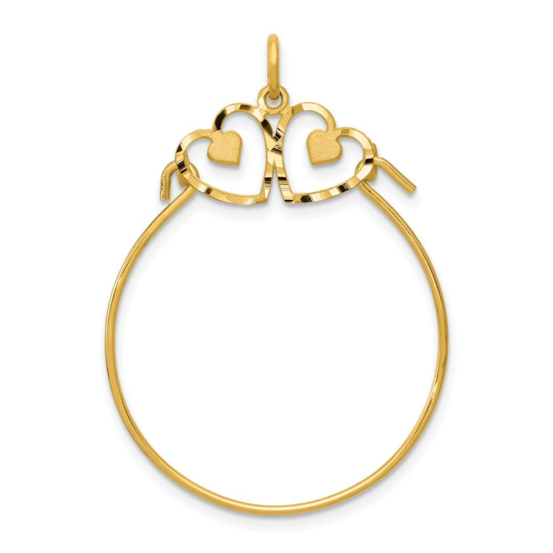 14K Yellow Gold Heart Charm Holder