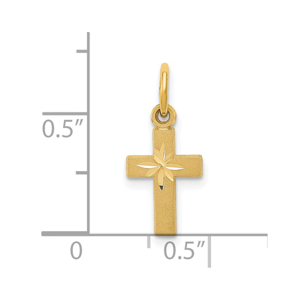 14K Yellow Gold Tiny Cross Charm