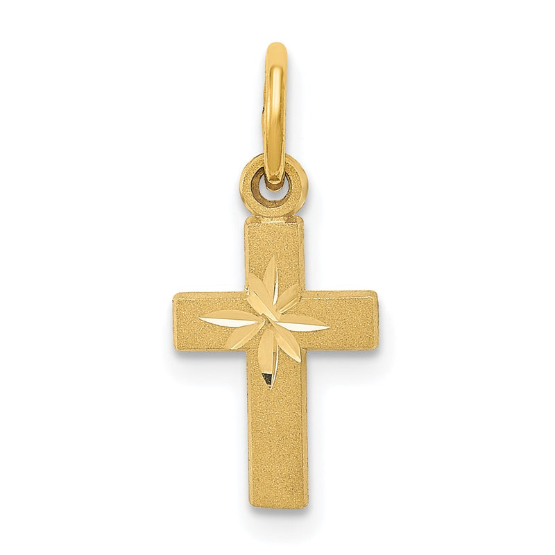 14K Yellow Gold Tiny Cross Charm
