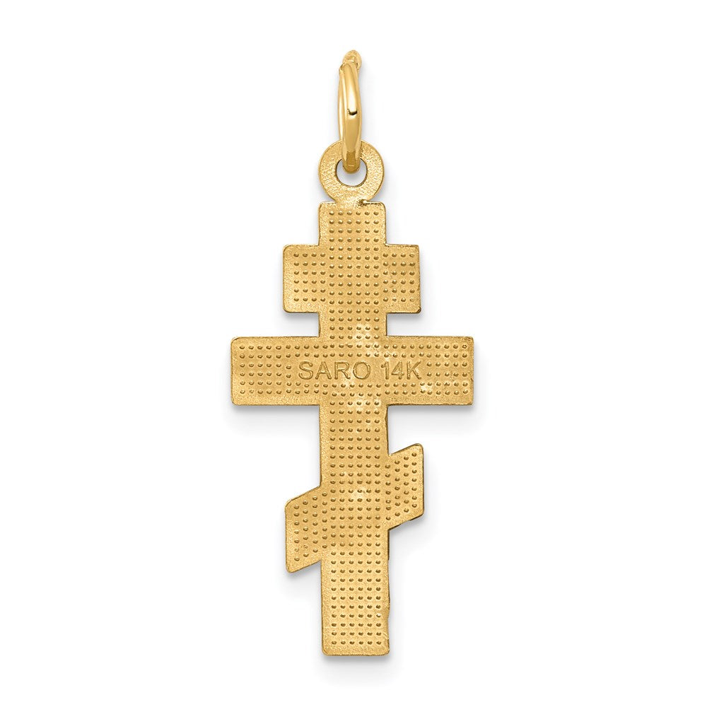 14K Yellow Gold Eastern Orthodox Cross Charm