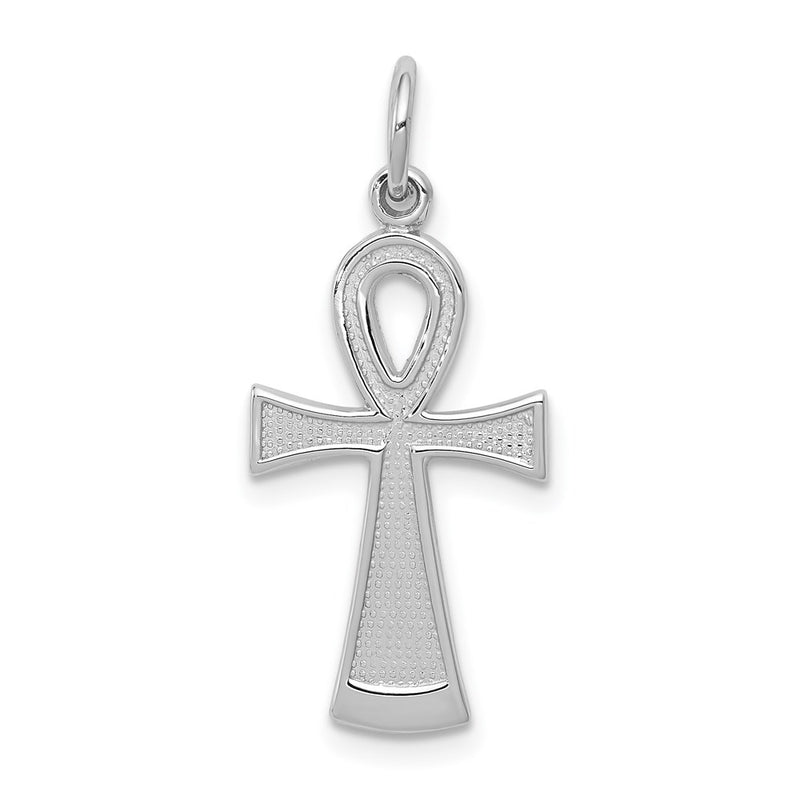 14K White Gold Ankh Cross Pendant