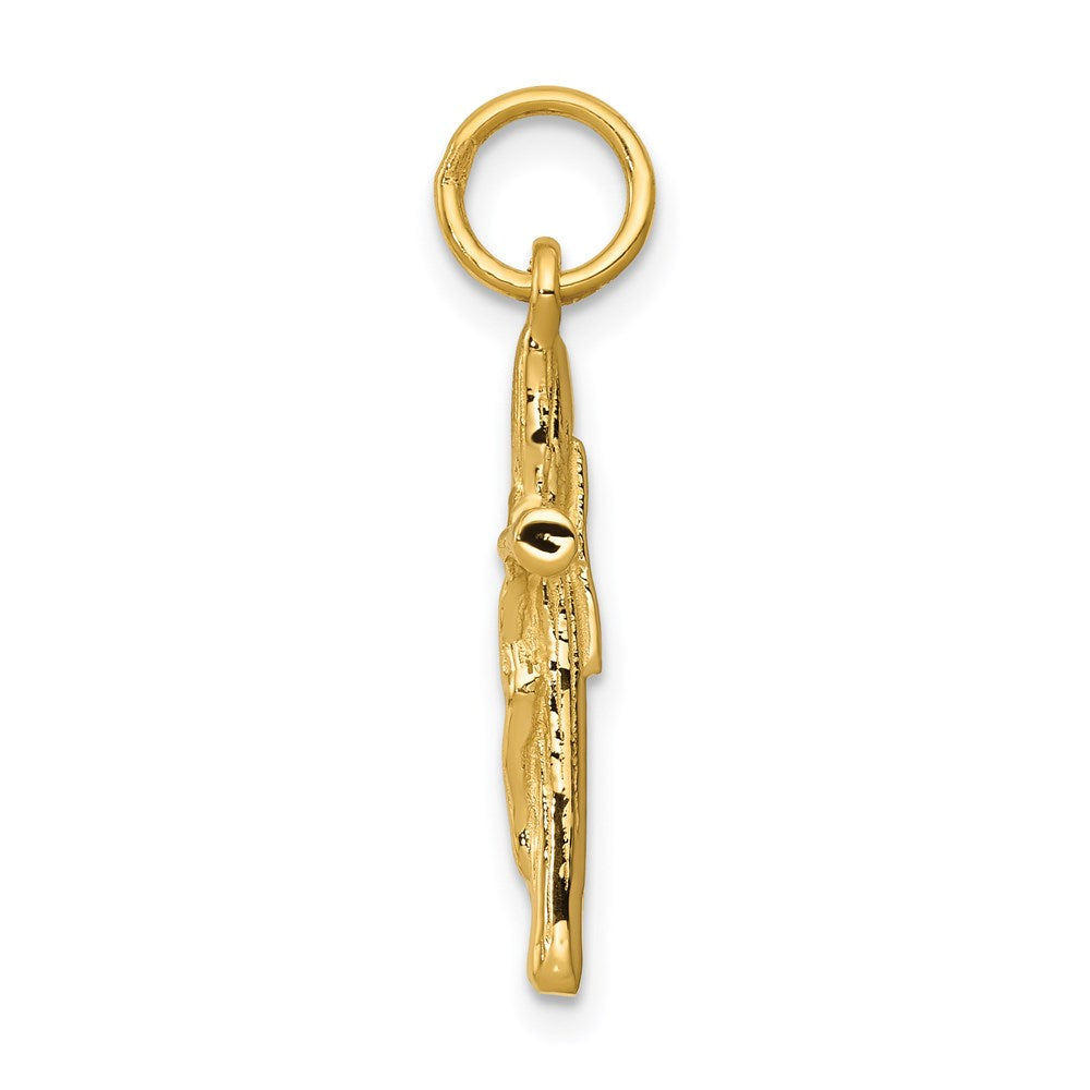14K Yellow Gold Crucifix Charm