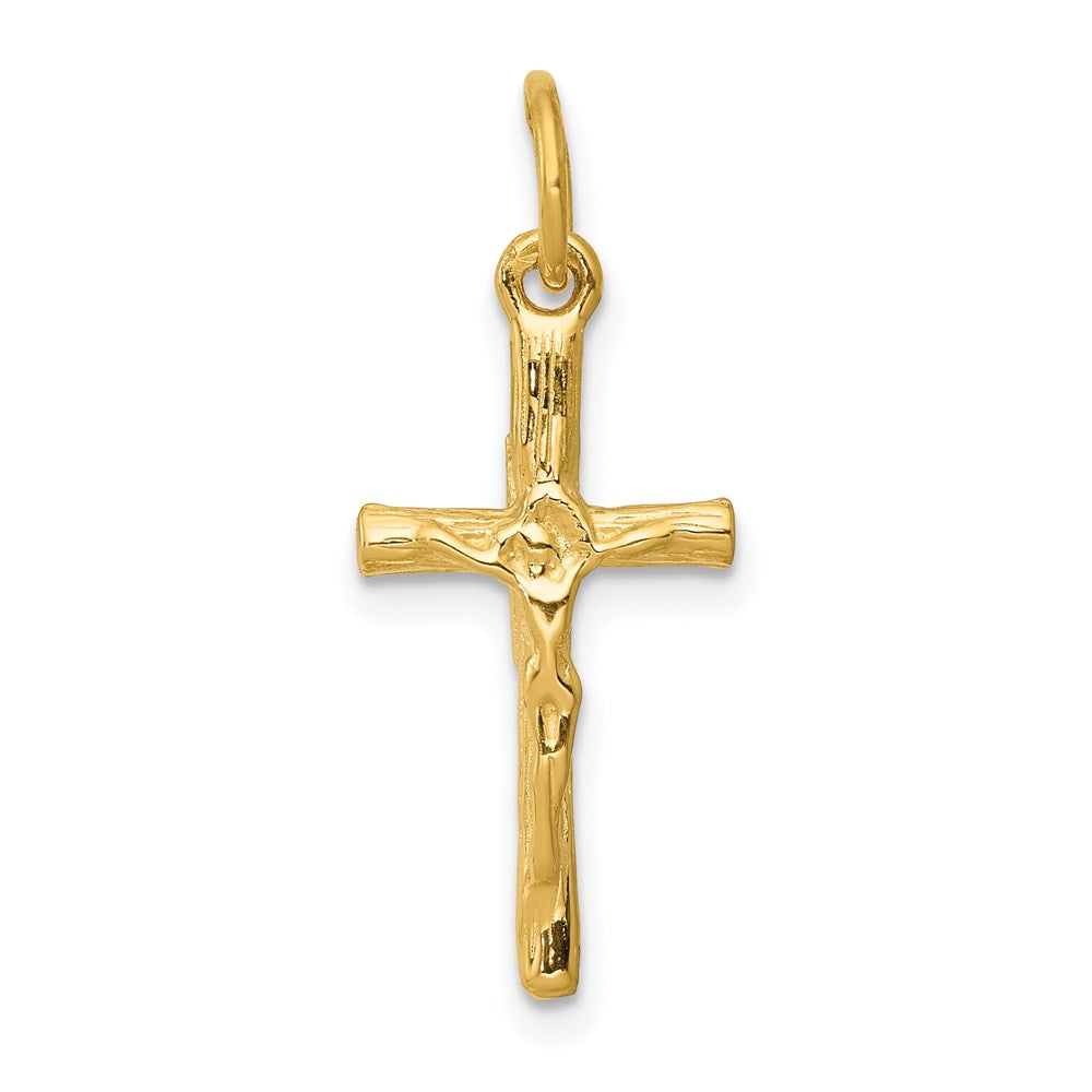 14K Yellow Gold Crucifix Charm