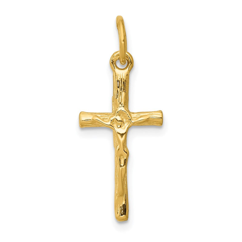 14K Yellow Gold Crucifix Charm
