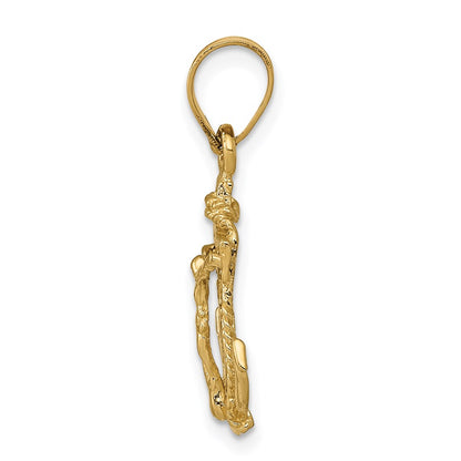 14K Yellow Gold Mariners Cross Pendant
