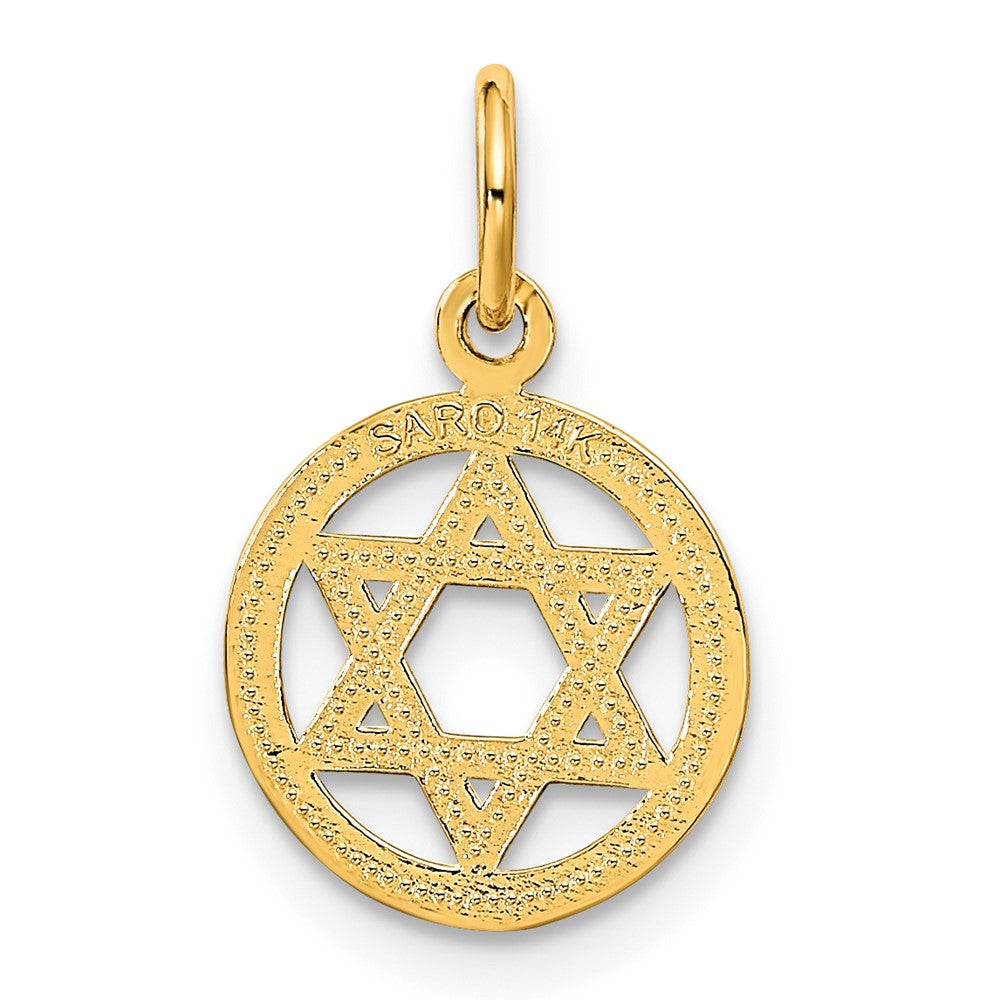 14K Yellow Gold Solid Polished Star Of David Charm