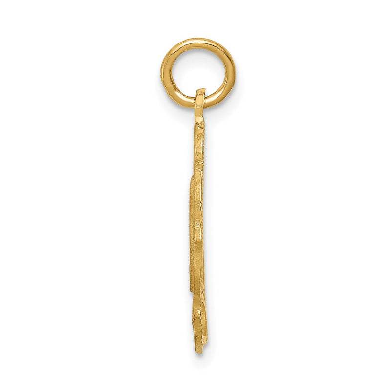 14K Yellow Gold # 25 In Oval Pendant