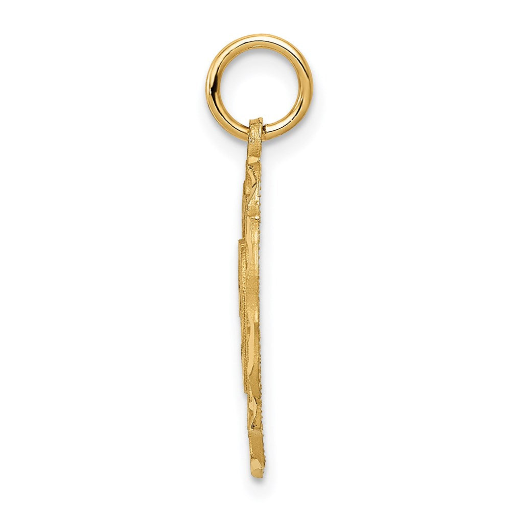 14K Yellow Gold #50 In Oval Pendant