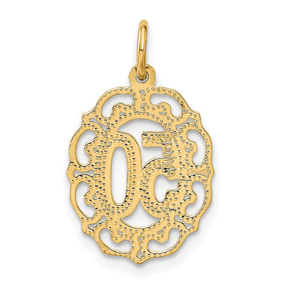 14K Yellow Gold #50 In Oval Pendant
