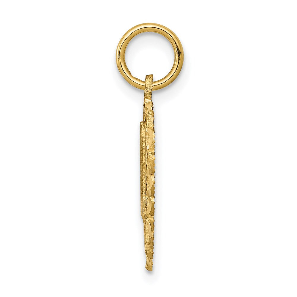 14K Yellow Gold 18 Heart Charm