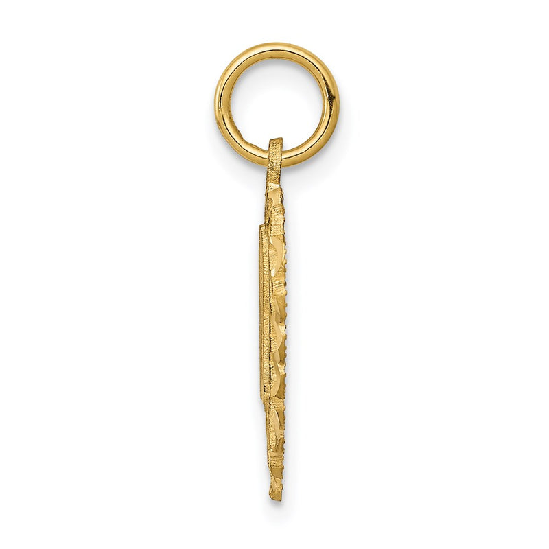 14K Yellow Gold 18 Heart Charm