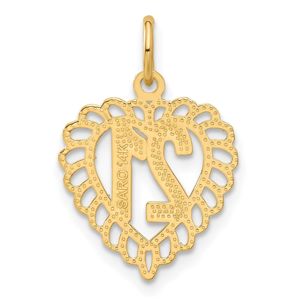 14K Yellow Gold 21 In Heart Charm