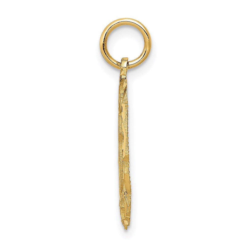 14K Yellow Gold #16 In Oval Circle Pendant