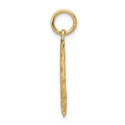 14K Yellow Gold #16 In Oval Circle Pendant