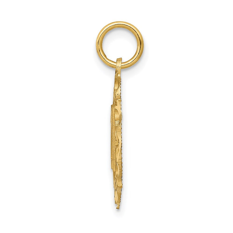 14K Yellow Gold Diamond-Cut 21 In Oval Pendant