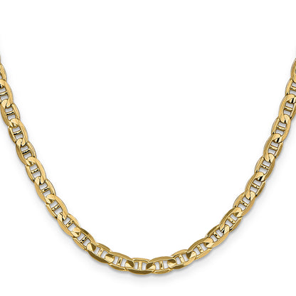 Solid 14K Yellow Gold 26 inch 4.5mm Concave Anchor with Lobster Clasp Chain Necklace