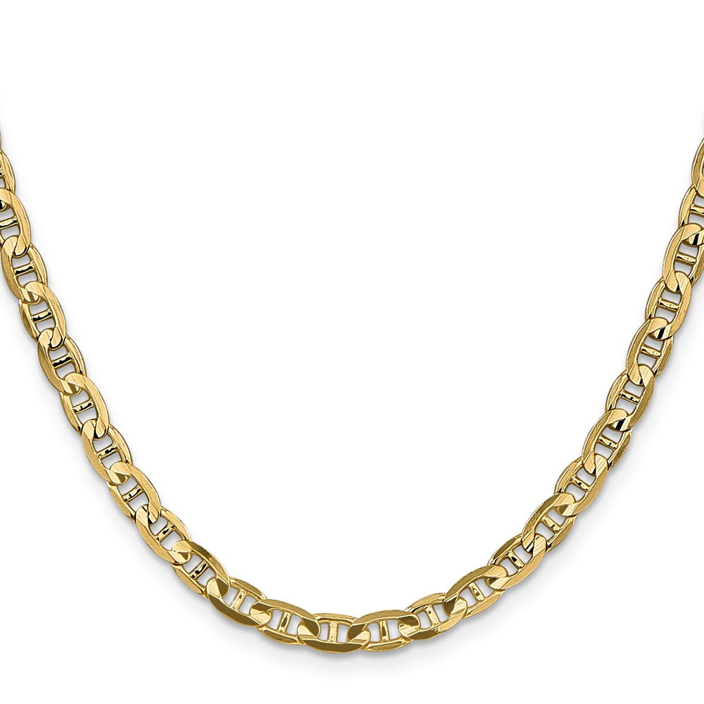 Solid 14K Yellow Gold 26 inch 4.5mm Concave Anchor with Lobster Clasp Chain Necklace