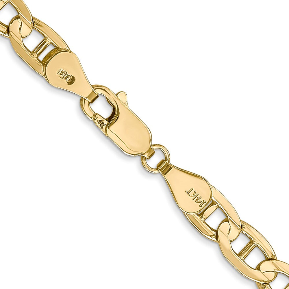 Solid 14K Yellow Gold 20 inch 5.25mm Concave Anchor with Lobster Clasp Chain Necklace