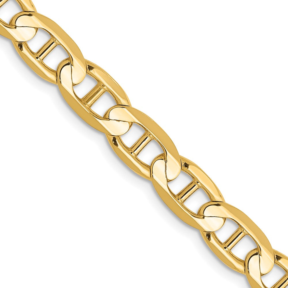 Solid 14K Yellow Gold 20 inch 6.25mm Concave Anchor with Lobster Clasp Chain Necklace
