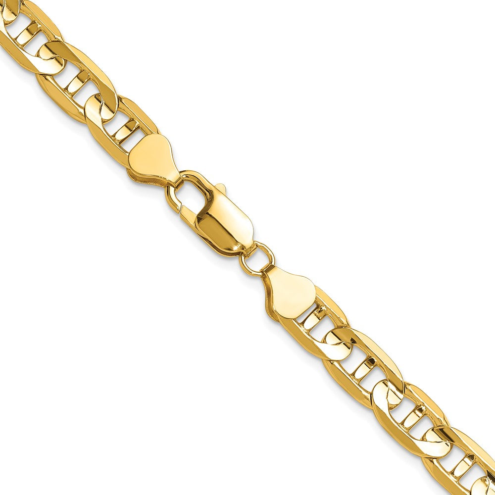 14k Yellow Gold 8mm Concave Anchor Chain Necklace