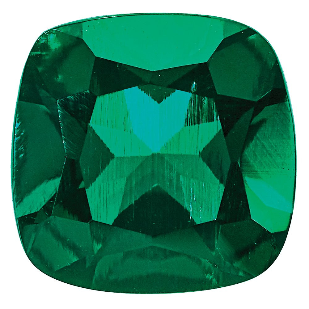 Gemstone Created Emerald 7mm Antique Cushion