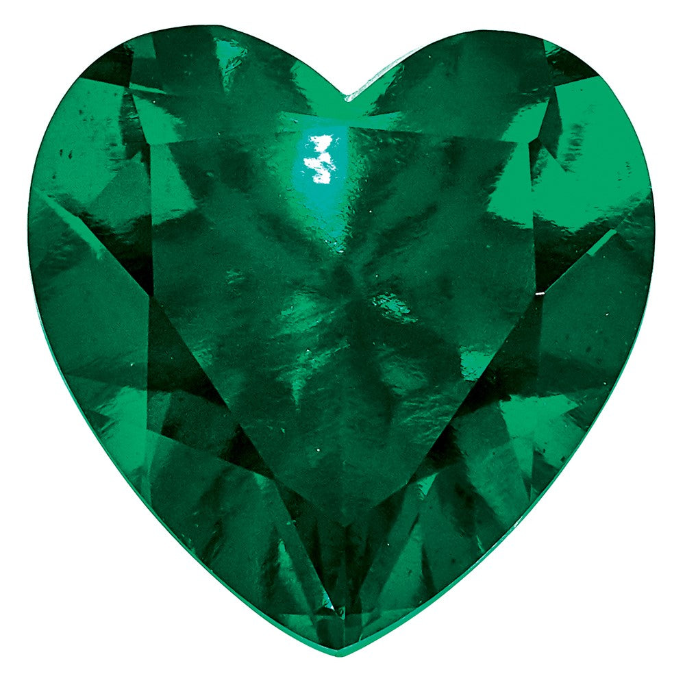 Gemstone Created Emerald 8mm Heart