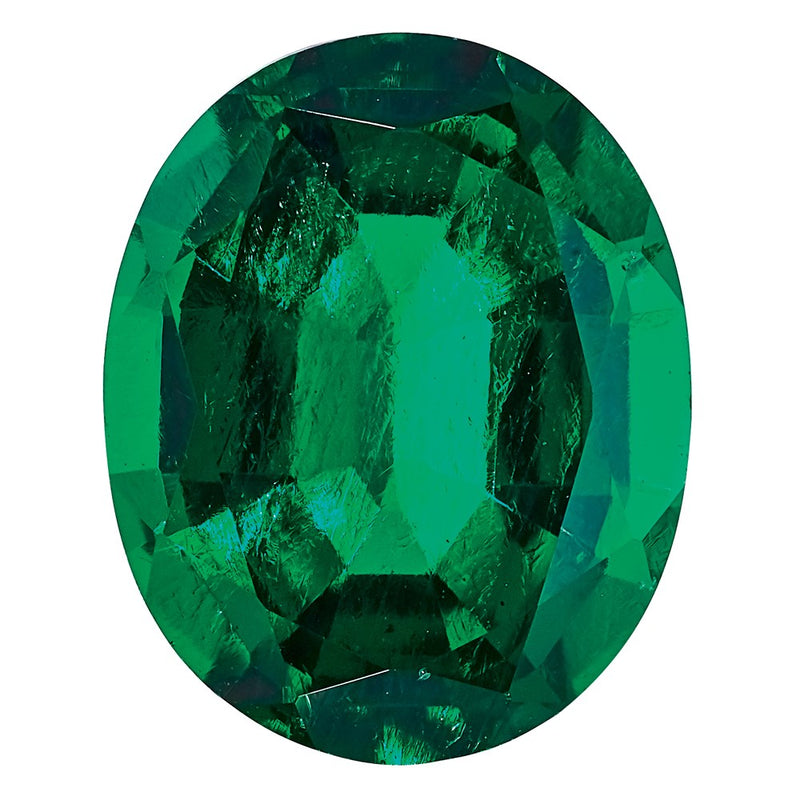 Gemstone Created Emerald 8X6mm Oval