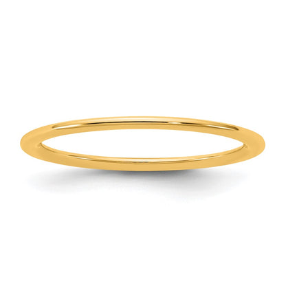 10K Yellow Gold 10Ky 1mm Standard Comfort Fit Band Size 9