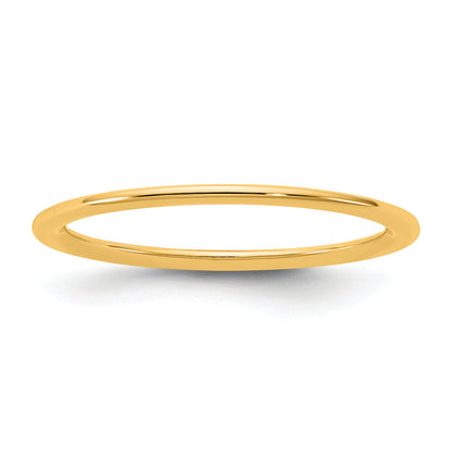 10K Yellow Gold 10Ky 1mm Standard Comfort Fit Band Size 9.5