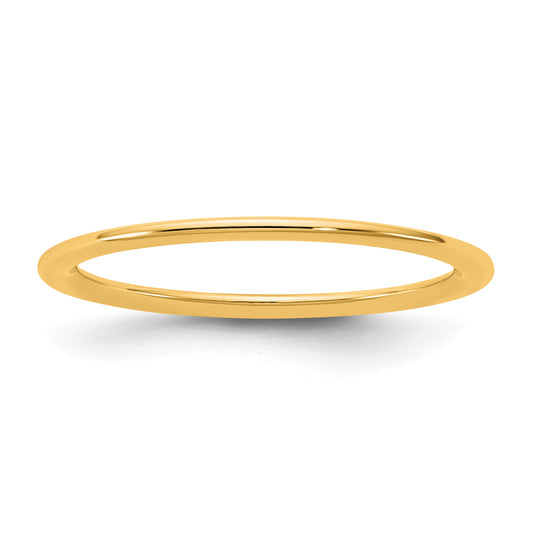 10K Yellow Gold 10Ky 1mm Standard Comfort Fit Band Size 9.5