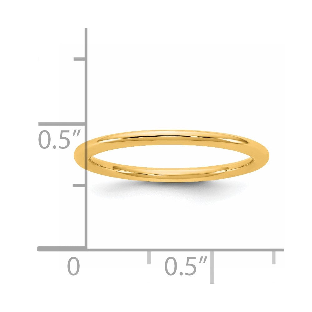 14K Yellow Gold 1.5mm Standard Comfort Fit Wedding Band Ring
