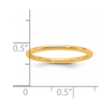 14K Yellow Gold 1.5mm Standard Comfort Fit Wedding Band Ring