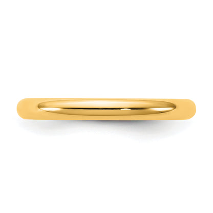 10K Yellow Gold 10Ky 2.5mm Standard Comfort Fit Band Size 12