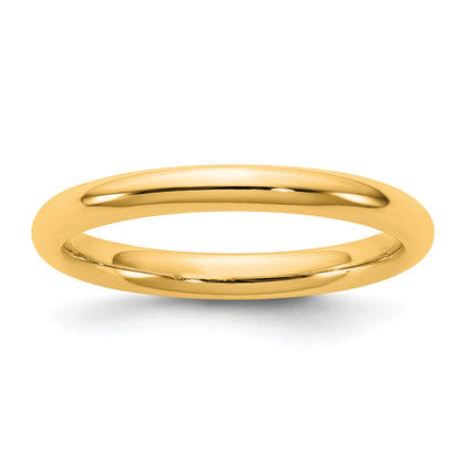 10K Yellow Gold 10Ky 2.5mm Standard Comfort Fit Band Size 7.5