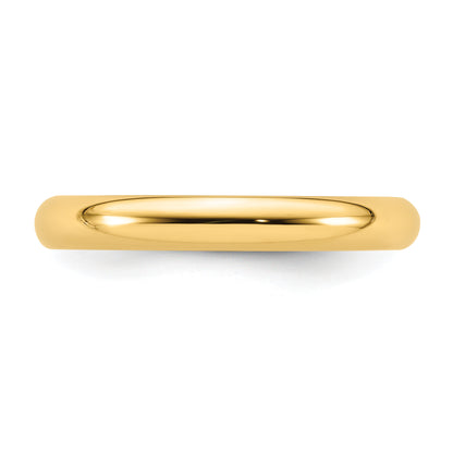 Solid 14K Yellow Gold 3mm Comfort Fit Men's/Women's Wedding Band Ring Size 4