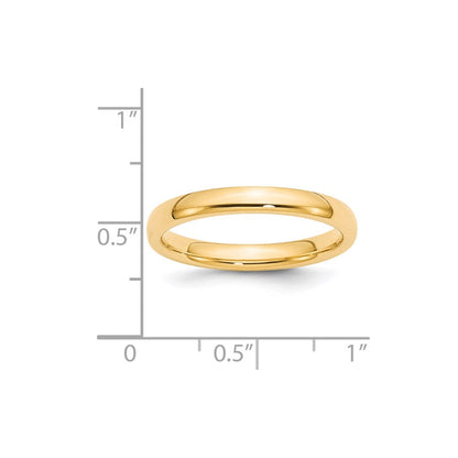 18k Yellow Gold 3mm Standard Weight Comfort Fit Wedding Band Ring