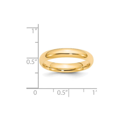18k Yellow Gold 4mm Standard Weight Comfort Fit Wedding Band Ring