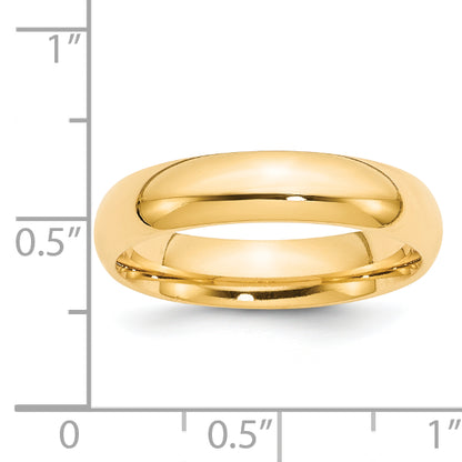 Solid 14K Yellow Gold 5mm Comfort Fit Men's/Women's Wedding Band Ring Size 10