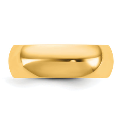 10K Yellow Gold 10Ky 6.5mm Standard Comfort Fit Band Size 4