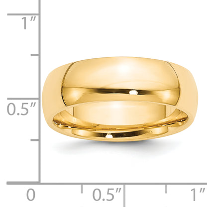 Solid 14K Yellow Gold 7mm Comfort Fit Men's/Women's Wedding Band Ring Size 10