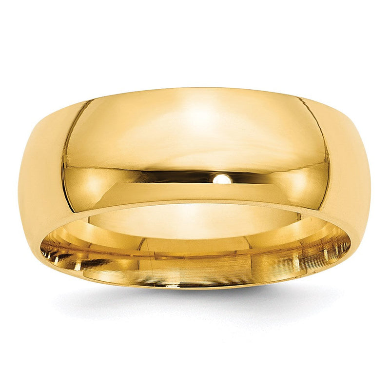 18k Yellow Gold 8mm Standard Weight Comfort Fit Wedding Band Ring
