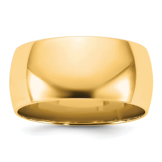 10K Yellow Gold 10Ky 9mm Standard Comfort Fit Band Size 7
