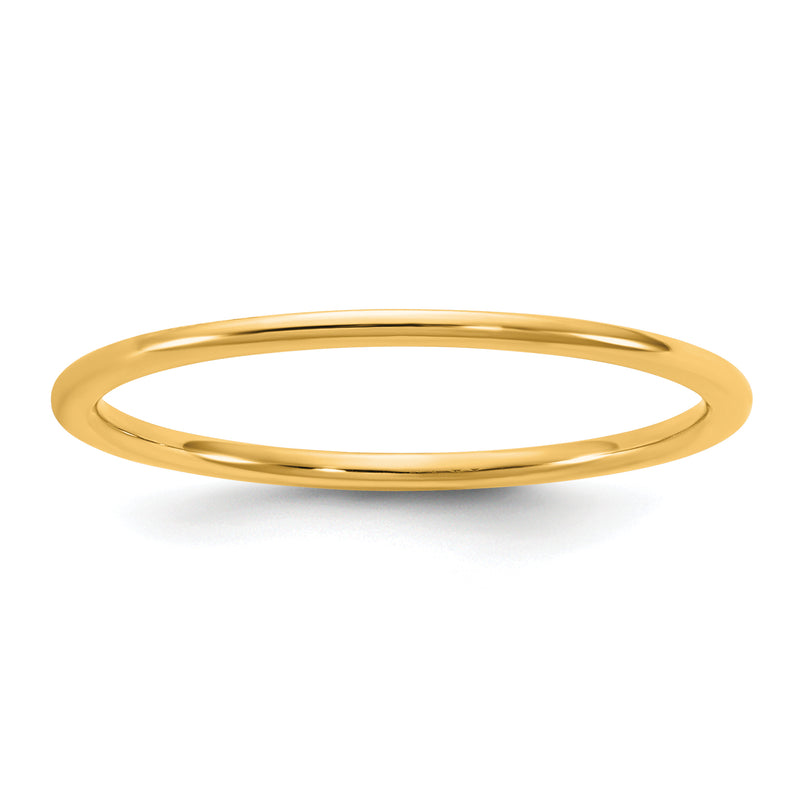 10K Yellow Gold 10Ky 1mm Lightweight Comfort Fit Band Size 12