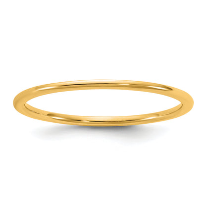 10K Yellow Gold 10Ky 1mm Ltw Comfort Fit Band Size 4.5