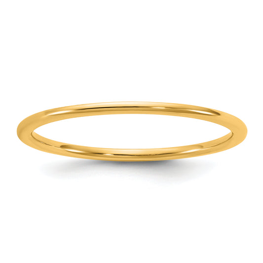 10K Yellow Gold 10Ky 1mm Ltw Comfort Fit Band Size 4.5