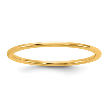 14K Yellow Gold 1mm Lightweight Comfort Fit Band